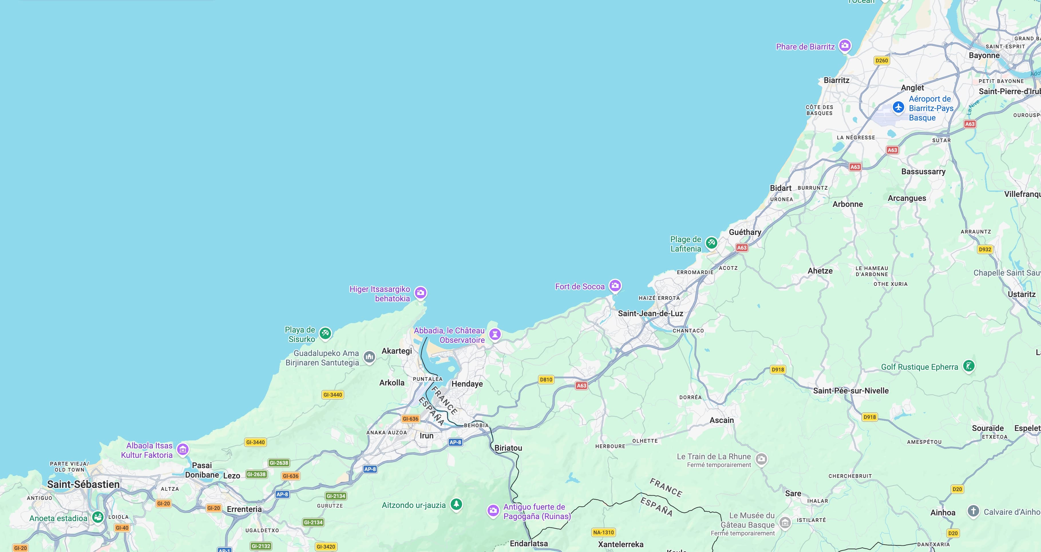 Hendaye • Saint-Jean-de-Luz • Biarritz • Bayonne • Irún